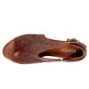 Womens Mika Floral Embossed Closed Back Block Pumps Dress Casual Casual Mid Heel 2-3" - Brown
