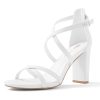Chunky Block High Strappy Heels for Women Pump Heeled Sandals Open Toe Ankle Strap Buckle Party Wedding Prom Dress Shoes