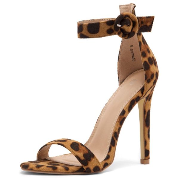 Charming Women’s Heeled Dress Sandals Open Toe Ankle Strap High Stiletto Wedding Party Pump Shoes