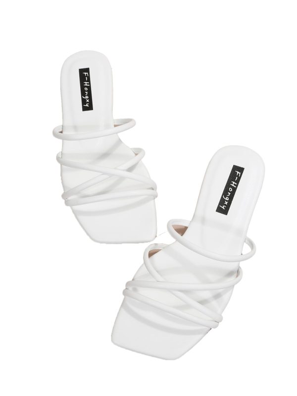 Women's Criss Cross Strappy Flat Sandals Open Toe Leather Slippers Beach Sandals