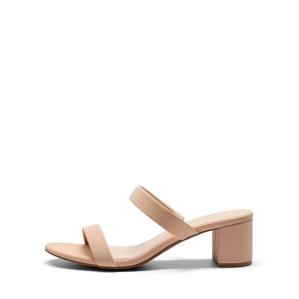 Women's Two Strap Open Toe Low Block Chunky Heels Sandals Dress Pumps Casual Summer Mules Shoes