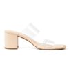 Clear Sandals for Women,Two Clear Strap Women Heels Sandals,Open Toe Low Block Chunky Dress Sandals Pumps Shoes