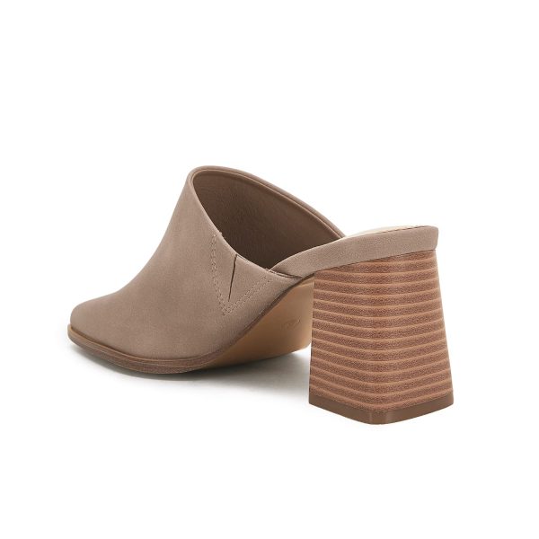 Womens Chunky Stacked Heel Mules Closed Square Toe Heeled Slip on Clogs Casual Backless Loafers Shoes