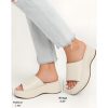 Chunky Platform Sandals for Women 2025 - Open Toe Slip On Summer Sandals, Cream Fashion Women's Wedge Slides Sandals