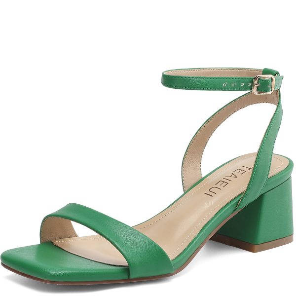 Women's Heeled Sandals Strappy Low Block Heels Chunky for Women Comfortable Ankle Strap Open Toe Party Wedding Dress Shoes for