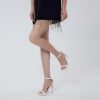 Women's 4.3 Inch Platform High Heeled Sandals Strappy Stiletto Open Square Toe Heel with Ankle Strap at Wedding Party Prom Work