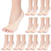 8 Pairs Toe Liner Socks Women Five Toeless Open Toe Sock for Summer Sandal with Nonslip Heel Gripper
