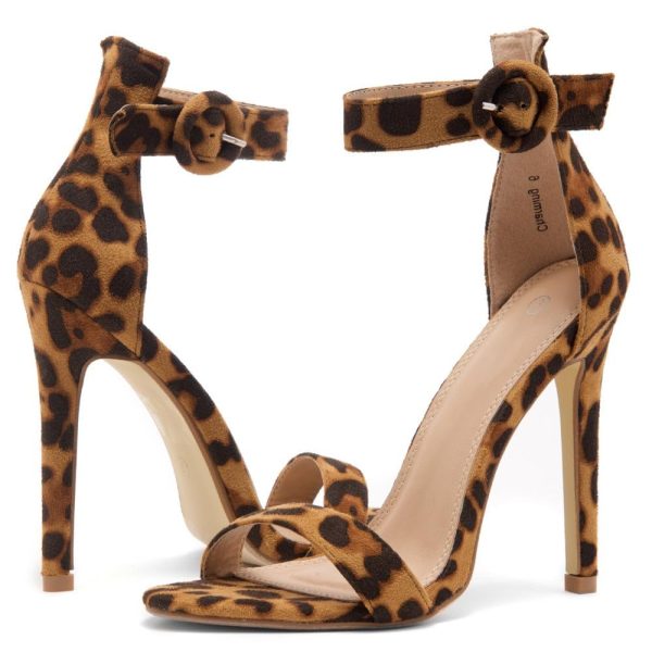 Charming Women’s Heeled Dress Sandals Open Toe Ankle Strap High Stiletto Wedding Party Pump Shoes