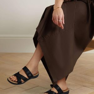 Women Slides Summer Sandals: Arch Support, Comfort Walking, Adjustable Strap, Open Toe Flat Sandals Size 5-11