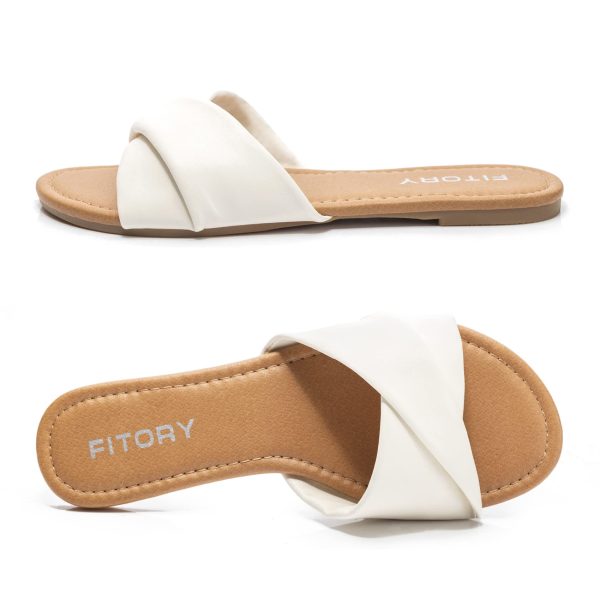 Women's Flat Sandals Fashion Slides With Soft Leather Slippers for Summer Size 6-11