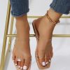 Women's Clear Sandals Strappy Jelly Flat Slides Dressy Open Toe Cute Vacation Beach Shoes 2025
