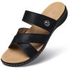 Women Slides Summer Sandals: Arch Support, Comfort Walking, Adjustable Strap, Open Toe Flat Sandals Size 5-11