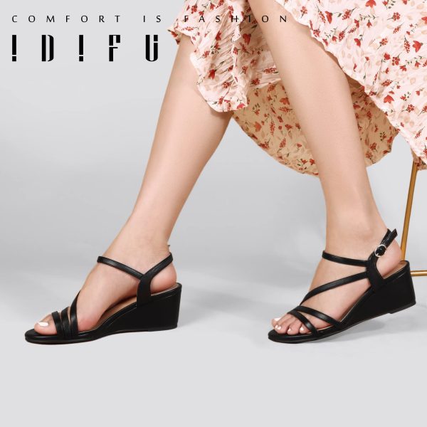 Women's Wedge Heel Sandal Dress Low Strappy 2 Inch Open Toe Wedding Bridal Shoes for Woman Ladies Evening Formal