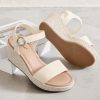 Women's Wide Width Wedge Sandals, Ankle Strap Open Toe Platform Espadrille Wedge Pump Heel Women's Sandals Concise Casual Summer