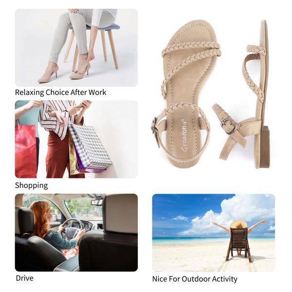 Women’s Flat Sandals Slip On Summer Gladiator Open Toe Braided Slingback Shoes