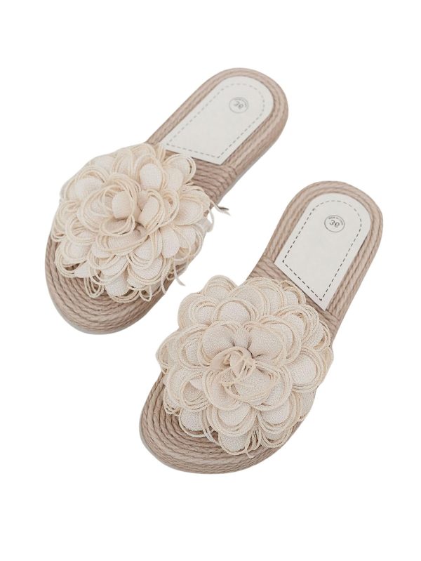 Women's Bow Summr Flat Sandals Open Toe Sandals Slip On Slides