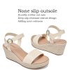 Women's Wide Width Wedge Sandals, Ankle Strap Open Toe Platform Espadrille Wedge Pump Heel Women's Sandals Concise Casual Summer