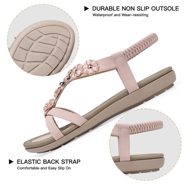 Flat Sandals for Women Dressy: Summer Comfortable Ankle Strap Womens Sandal