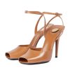 Womens Stilleto Sandals Covered Square Open Toe Pumps Adjustable Ankle Strap Office Party Dressy Shoes Summer Sexy Elegant 4.1