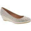 Forever Womens Low Wedge Heel Peep Toe Wedding Party Dress Sandals Shoes