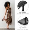 Women Kitten Heels Sandals Square Open Toe Flip Flop Heels Black thong Low heels Widths Adjustable