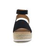Topic Open Toe Buckle Ankle Strap Espadrilles Flatform Wedge Casual Sandal