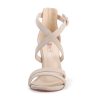 Women's Chunky High Heel Sandal Strappy Open Toe Ankle Strap Dress Shoes for Women Bridesmaid Ladies in Wedding Bridal Evening