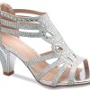 Women's Open Toe Strappy Rhinestone Dress Sandal Low Heel Wedding Shoes White Glitter - adorable, comfortable