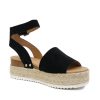 Topic Open Toe Buckle Ankle Strap Espadrilles Flatform Wedge Casual Sandal
