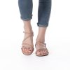Women Flat Sandals Dressy Strappy Gladiator Summer Ankle Strap Nude Open Toe Comfortable Wedding Casual Leather Ladies Party