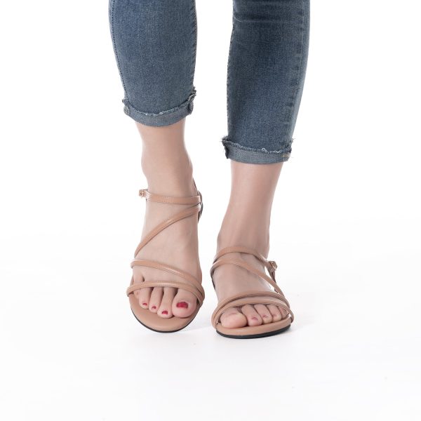 Women Flat Sandals Dressy Strappy Gladiator Summer Ankle Strap Nude Open Toe Comfortable Wedding Casual Leather Ladies Party