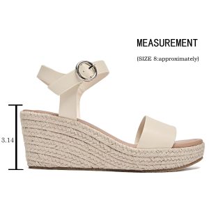 Women's Wide Width Wedge Sandals, Ankle Strap Open Toe Platform Espadrille Wedge Pump Heel Women's Sandals Concise Casual Summer
