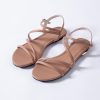 Women Flat Sandals Dressy Strappy Gladiator Summer Ankle Strap Nude Open Toe Comfortable Wedding Casual Leather Ladies Party