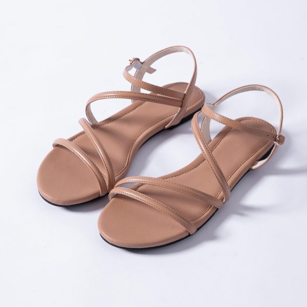 Women Flat Sandals Dressy Strappy Gladiator Summer Ankle Strap Nude Open Toe Comfortable Wedding Casual Leather Ladies Party