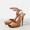 Womens Stilleto Sandals Covered Square Open Toe Pumps Adjustable Ankle Strap Office Party Dressy Shoes Summer Sexy Elegant 4.1
