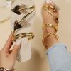 Women's Heart Decor Outdoors Flat Sandals Open Toe Summer Solid Plain Slide Sandals