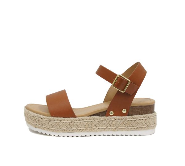 CLIP ~ Women Open Toe Ankle Strap Platform Espadrille Sandal