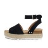 Topic Open Toe Buckle Ankle Strap Espadrilles Flatform Wedge Casual Sandal