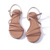 Women Flat Sandals Dressy Strappy Gladiator Summer Ankle Strap Nude Open Toe Comfortable Wedding Casual Leather Ladies Party