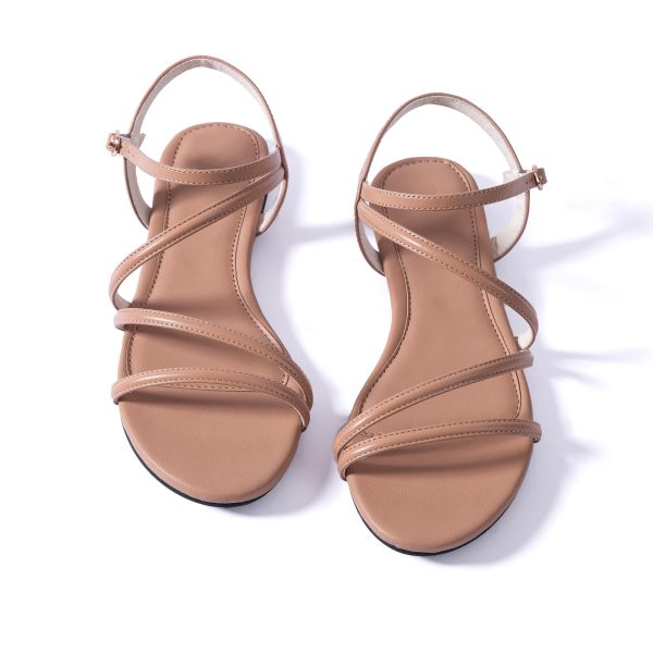 Women Flat Sandals Dressy Strappy Gladiator Summer Ankle Strap Nude Open Toe Comfortable Wedding Casual Leather Ladies Party