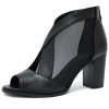 Cut Out Mesh Sandals High Block Heels Peep Toe Summer Ankle Boots