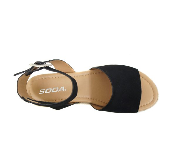 Topic Open Toe Buckle Ankle Strap Espadrilles Flatform Wedge Casual Sandal