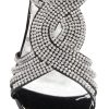 Women's Open Toe Strappy Rhinestone Dress Sandal Low Heel Wedding Shoes