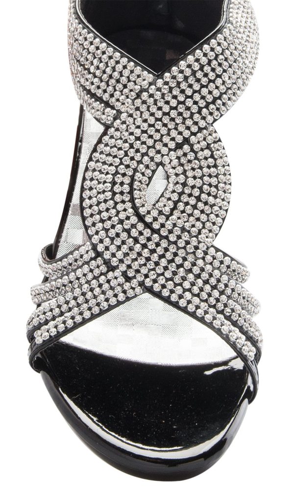 Women's Open Toe Strappy Rhinestone Dress Sandal Low Heel Wedding Shoes