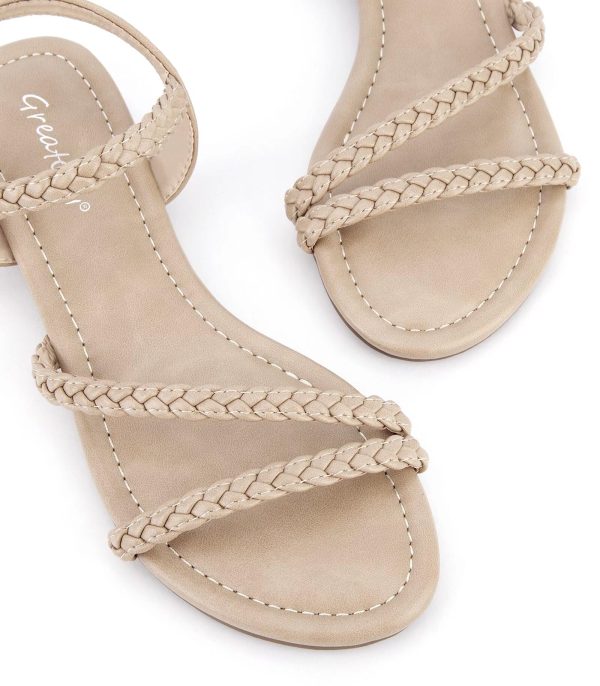 Women’s Flat Sandals Slip On Summer Gladiator Open Toe Braided Slingback Shoes