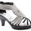 Women's Open Toe Strappy Rhinestone Dress Sandal Low Heel Wedding Shoes