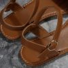 Women's One Band Ankle Strap Flat Sandals Open Toe Walking Shoes