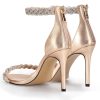 Women's Rhinestone Open Toe Stiletto Heeled Sandals Elegant Ankle Strap Wedding High Heels Sexy Dressy Shoes