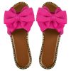 Women's Bow Knot Slides Open Toe Flat Sandals Summer Slip On Slippers