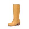 Mid Calf Boots for Women Chunky Block Heel Women’s Tall Boots Square Toe Comfortable Casual Boots Low Heel Trendy Stylish Boots